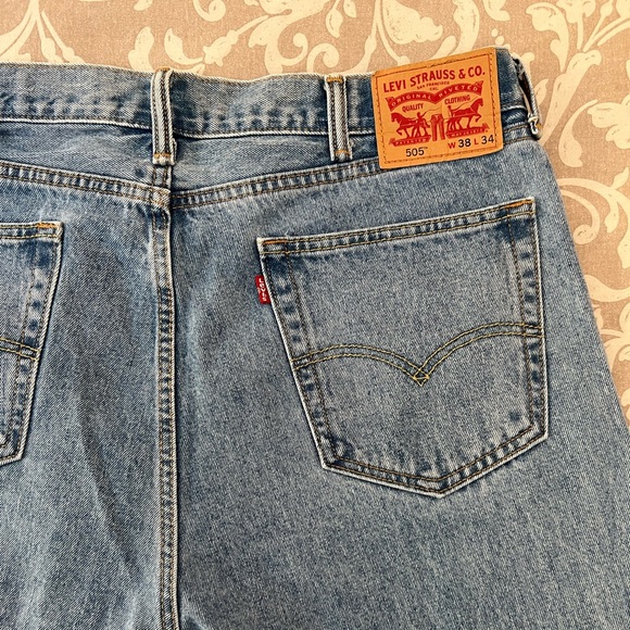 Levi’s 505 W38 L34 blue jeans - Picture 3 of 7